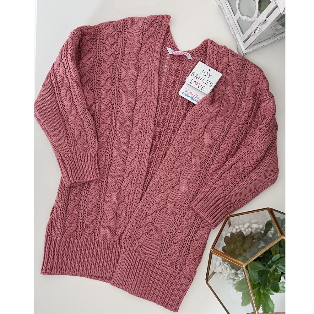 Ruffle Butts Mauve Cardigan Sweater